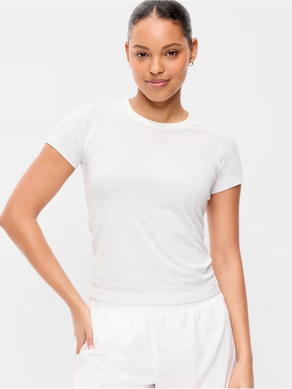 White Active Seamless Short-Sleeve Top